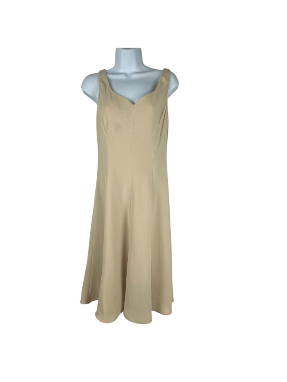 Evan-Picone Womens Two-Piece Beige Dress & Jacket Set Size 6 Elegant Ruffled Col - Picture 4 of 16